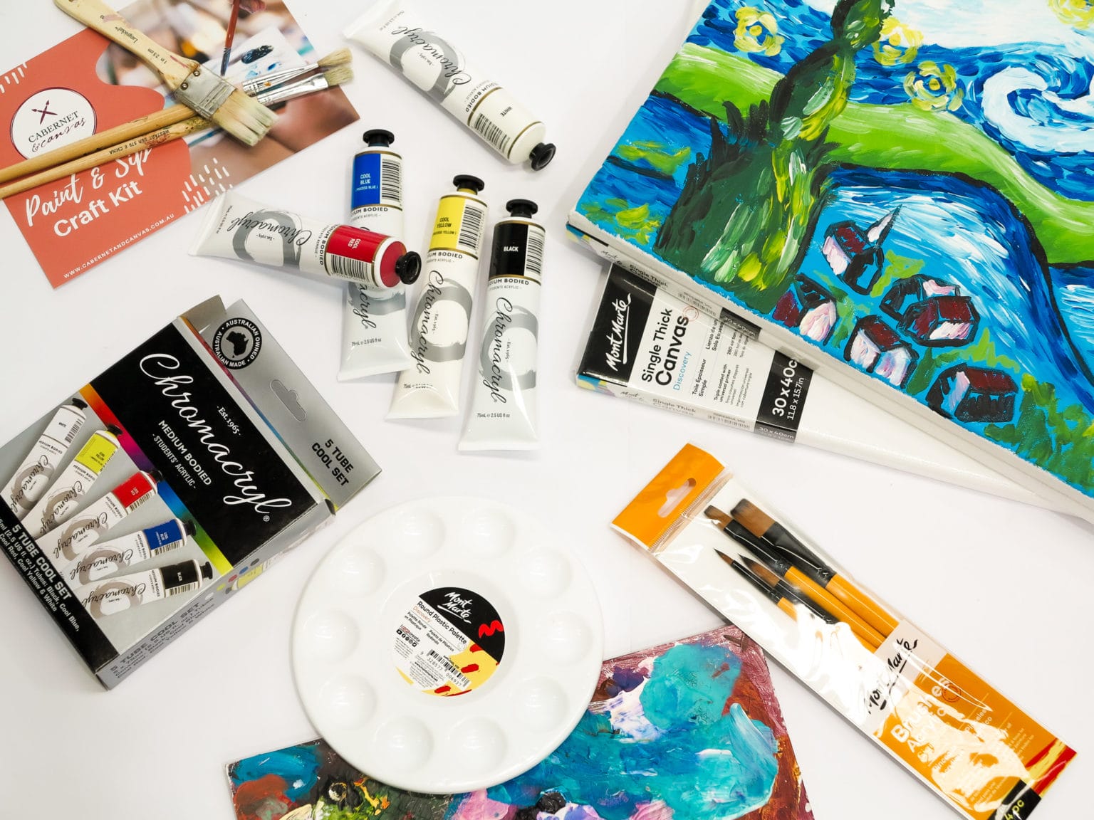Paint & Sip Craft Kit - Cabernet & Canvas