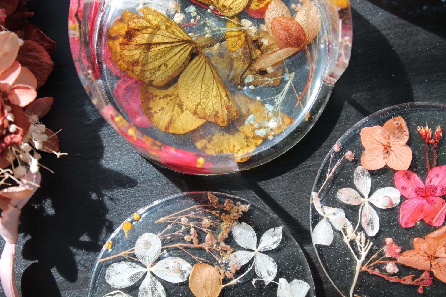 Dried Floral Resin Coasters