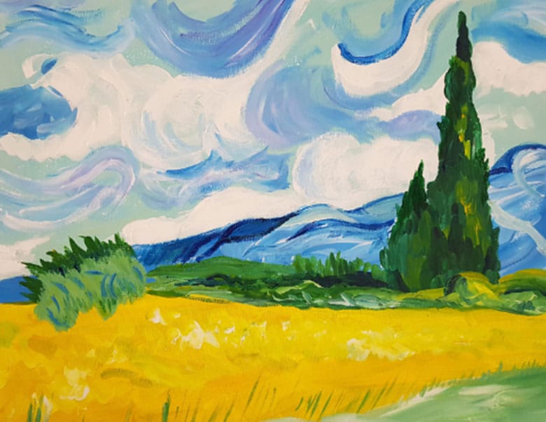 Wheatfield with Cypresses